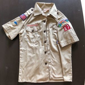 Boy Scout of American beige button up